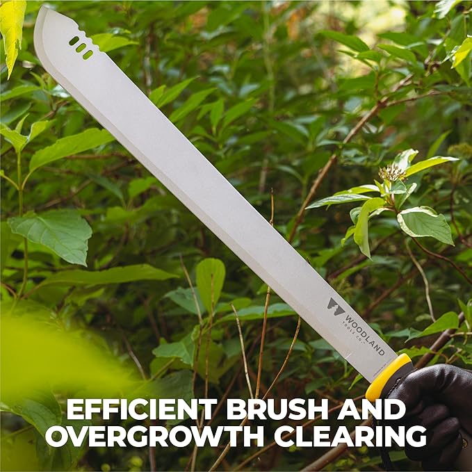 Woodland Tools Regular Duty Machete – 19 Inch Straight Blade with Non Slip Grip – Lightweight Manual Brush Cutter for Yard Work Grass Trimming and Clearing Overgrown Areas