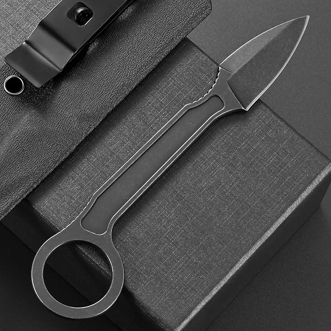 Ccanku C1134 Fixed Blade Knife D2 Blade Stainless Steel Handle Claw Knife for Survival Camping Outdoor EDC Tool with K Sheath(Blade)