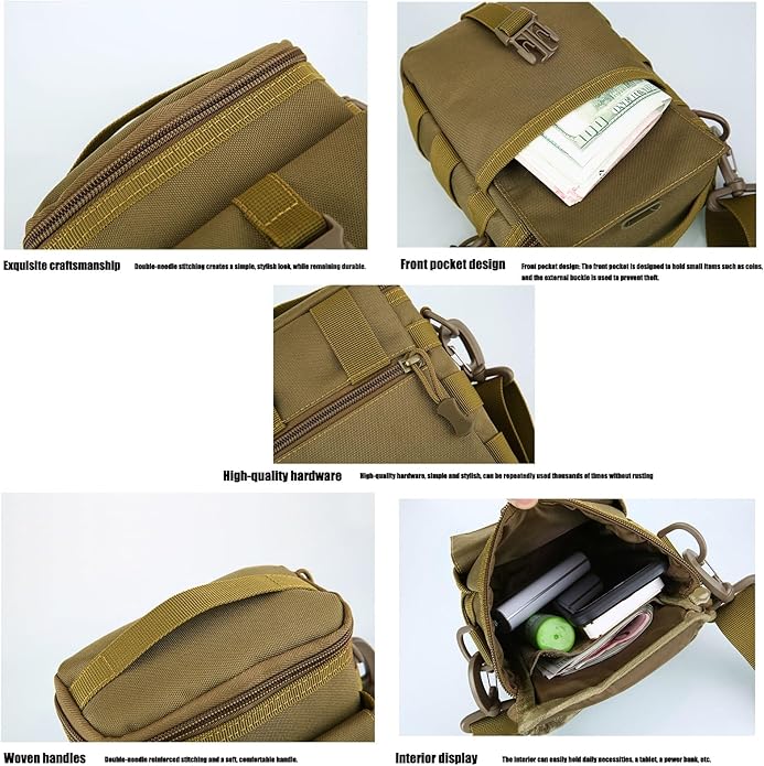 Belt Pouch Outdoor Shoulder Small Canvas Messenger Bag Classic Vintage Shoulder Tactical Crossbody Casual Pack