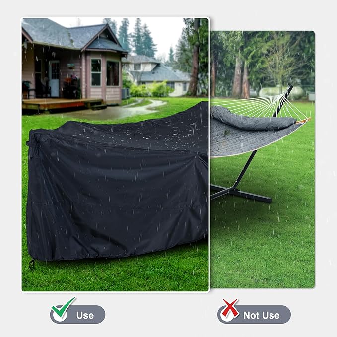 Thickened Cover for 12FT Hammock Stand 210D Waterproof Cover With Handles and Vents Black