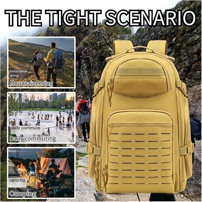 35L Tactical Backpack Ventilated Hiking Pack with Laptop Compartment Outdoor(Army Green)