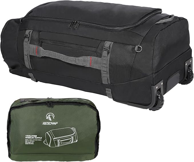 REDCAMP 85L/120L/140L Foldable Duffle Bag with Wheels Large Travel Duffel Bag