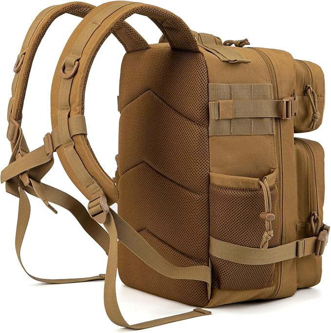 QT&ampQY 25L/45L Military Tactical Backpack For Men Molle Daypack 3 Day Bug Out Bag Hiking Rucksack With Bottle Holder