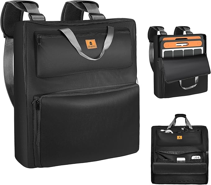 Solar Panel Carrying Case - Waterproof Padded Bag for 100W-220W Foldable Panels Compatible with Jackery/Renogy/ZOUPW Multi-Compartment Organizer with Handle &amp Strap for Camping/RV/Off-Grid