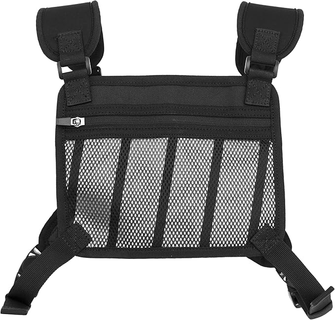 Wolf Tactical Men Chest Pack - Lightweight Running Vest Water Resistant Black
