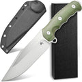 Sitivien ST30 Fixed Blade Knife Sleipner Brushed Steel Blade Micarta Handle Full Tang EDC Straight Knife for Camping Hunting Fishing(Green)