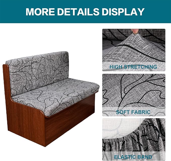 KRFOONN RV Dinette Cushion Covers Stretch Camper Cushions Cover Replacement Couch Cushion Slipcovers Washable Loveseat Slipcovers for Travel Trailer Couch (2 Backrest Cover &amp 2 Bench Cover 11)