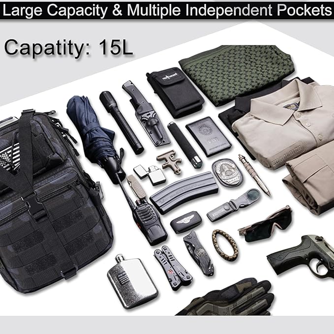 HAOMUK Tactical Sling Bag Pack Military Rover Shoulder Sling Backpack EDC Molle Assault Range Bag