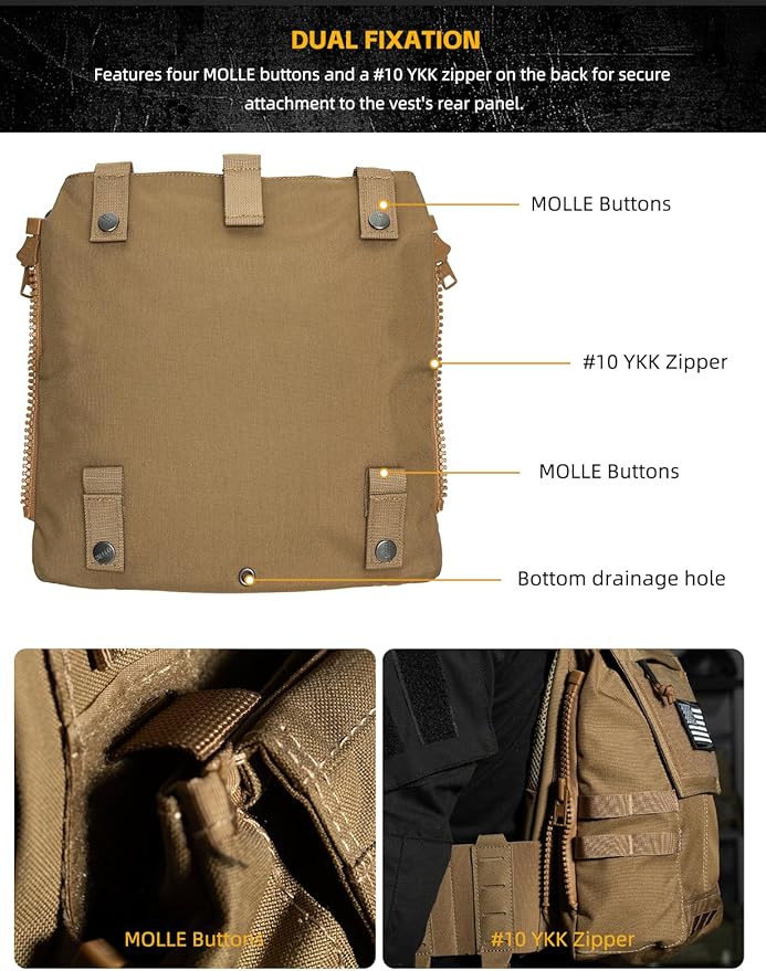 IDOGEAR Tactical Zip-on Panel Pouch Military Backpack Vest Accessory Bag for CPC AVS JPC2.0