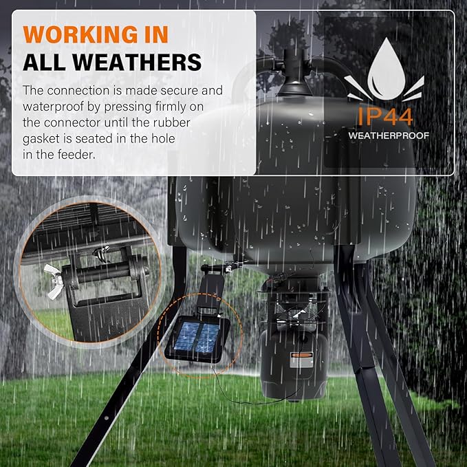 6V Solar Panel for Deer Feeder Efficient Solar Panel Charger w/Adjustable Mounting Bracket &amp Alligator Clips Compatible with Game Feeder Timer &amp 6V Rechargeable Batteries