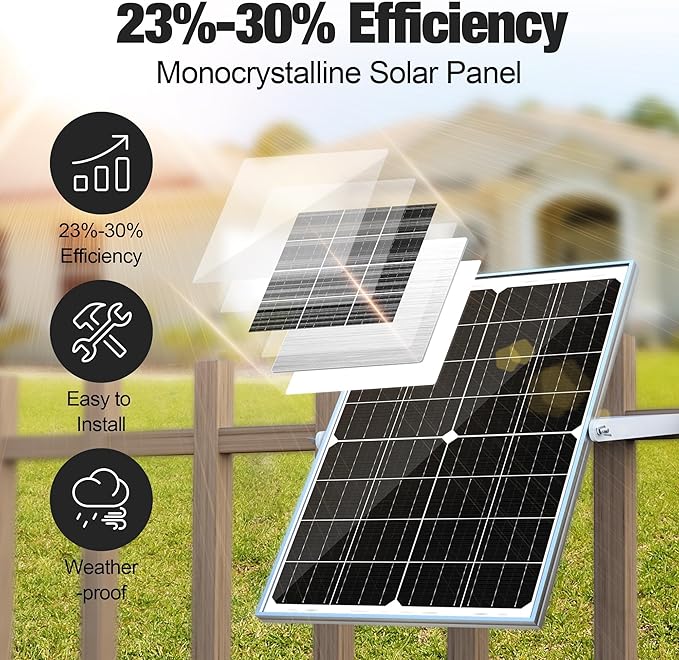 SOLPERK 25W 12V Solar Battery Charger Waterpoof Solar Panel Kit with Energy Saving Controller for Car RV Trailer Marine Boat Motorcycle Truck Tractor Etc