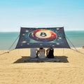 ALAZA Number Eight Billiard Ball Constellations Beach Tent Sun Shelter Portable Canopy Sunshade for Outdoor Camping Picnics Backyard Fun 10x9 ft