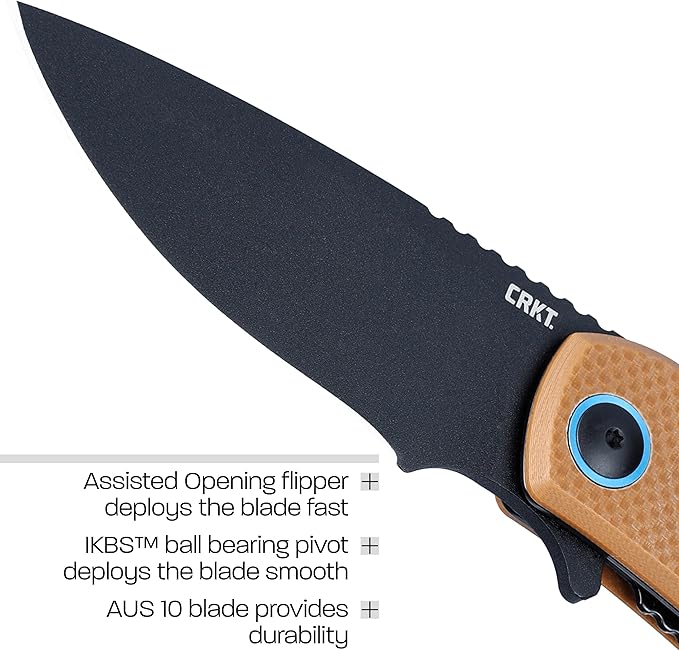 CRKT P.S.D. II EDC Folding Pocket Knife: Everyday Carry Assisted Opening IKBS Ball Bearing Pivot Liner Lock G10 Handle 7910