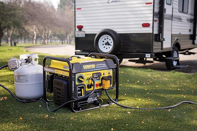 Champion Power Equipment 5500-Watt Dual Fuel RV Ready Portable Open Frame Inverter Generator with Quiet Technology and CO Shield CARB Compliant