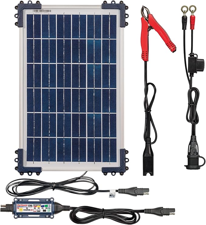 Optimate Solar Duo 10W TM522-D1 6-Step 12V / 12.8V 0.83A Weatherproof Solar Battery Saving Charger &amp maintainer