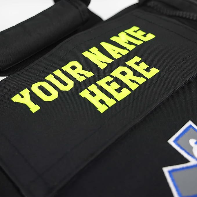 Lightning X Personalized EMT Trauma Bag – Large ALS Medical Bag with 6 Color-Coded Pouches MOLLE Panel Waterproof Bottom Reflective EMS Gear Custom Embroidered Name or Logo | LXMB35
