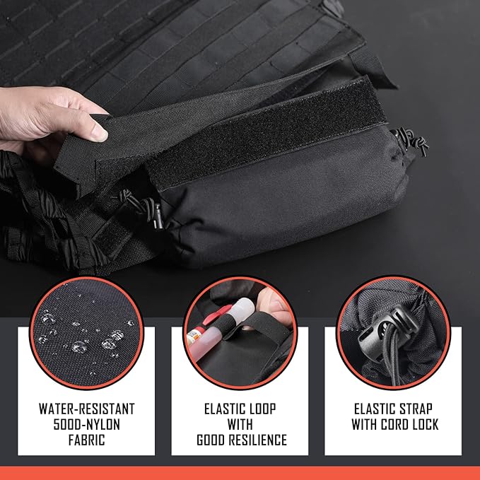 WYNEX Tactical Chest Rig Bag of Laser Cut Design Tactical First Aid Drop Dump Pouch MOLLE Chest Pouch Utility Recon Kit Bag Medical Trauma Roll Up Drop Pouch