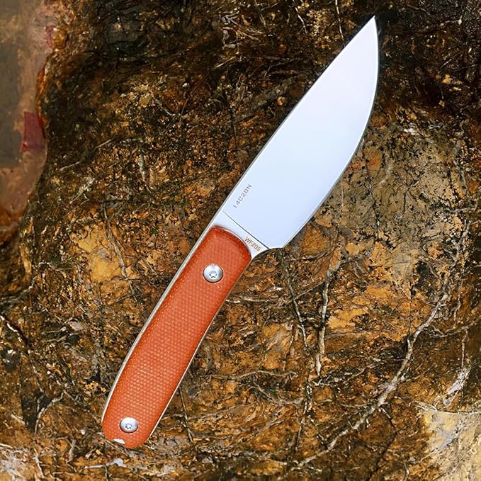 Watchman W205D EDC Fixed Blade Knife 14C28N Blade Steel Micarta Handle with Kydex Sheaths for Outdoor Activities Camping Brown