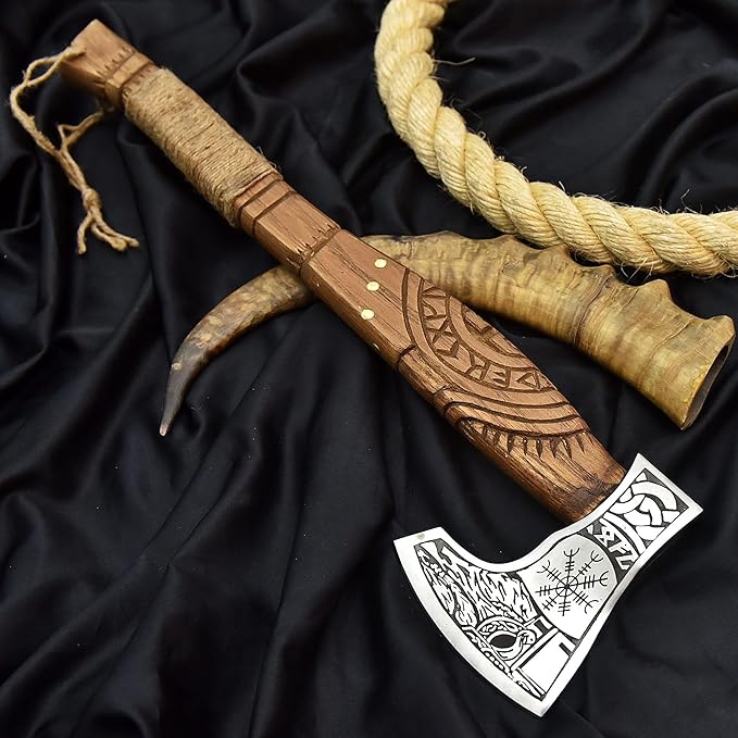 Damascus Double Headed Axe - Unleash Your Power with The Mighty Battle Axe Real!