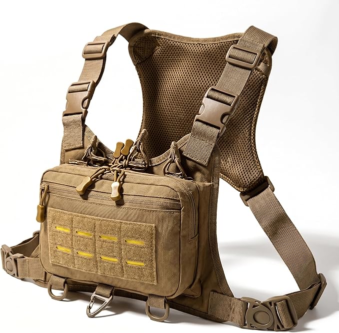 Tactical Chest Pack EDC Chest Bag Utility Molle Chest Rig Pouch with CCW Compartment Adjustable Strap Admin Pouch