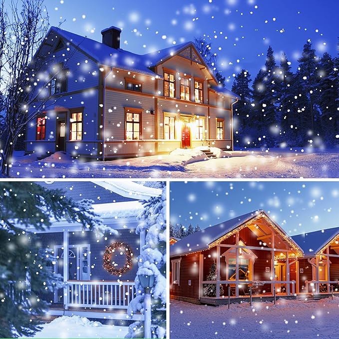 Christmas Snowfall Light Projector Holiday Projector Lights with Remote ControlRotating Snow Falling LightsOutdoor Waterproof Landscape Decorative Lighting for Halloween Wedding Garden（Snow Spots）