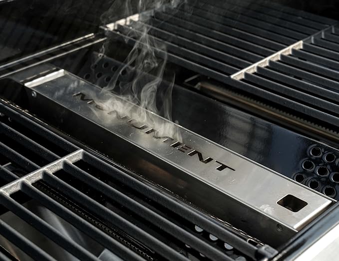 Monument Grills Larger 4-Burner Propane Gas Grills Stainless Steel Cabinet Style with Infrared Side Sear Burners &amp Side Burners with Smoke Box(2 items)
