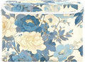 Blue White Peony Lidded Storage Bins with Handles - 16.5x12.6x11.8 Foldable Organizing Box Oxford Fabric &amp Honeycomb Board Dust-Proof Flip Lid for Closet/Office