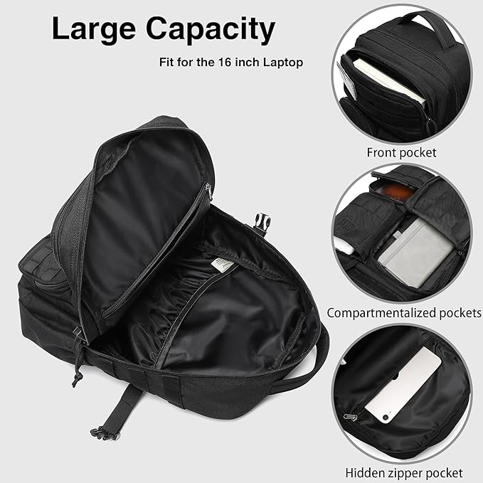 Wotony Tactical Backpack - Military waterproof backpack with multiple pockets and tactical gear for the outdoors (army green 25L)