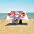 ALAZA Sloth Summer Beach Beach Tent Sun Shelter UPF50+ Protection Beach Shade Canopy w/ 4 Sandbags for Outdoor Camping Fishing Backyard Fun Picnic 10x9 ft