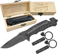 25 Years Wedding Anniversary Keepsake Him 25th Silver Anniversary Present for Husband 25 Years Marriage Men Gift Idea Engraved Pocket Knife with Wood Box Hunting Camping Fishing Folding Knives