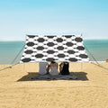 ALAZA Soccer Football Grid Print Beach Tent Sun Shelter UPF50+ Protection Beach Shade Canopy w/ 4 Sandbags for Outdoor Camping Fishing Backyard Fun Picnic 10x9 ft