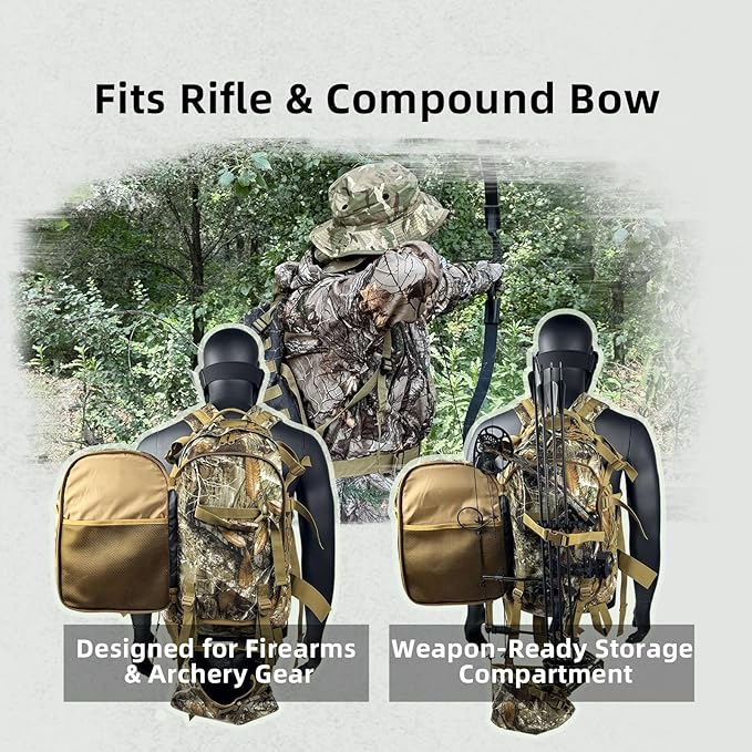 BEAUTI4U Hunting Backpack Outdoor Gear Hunting Pack Extra Large Backpack with Waterproof Rain Military Tactical Hiking Expandable Backpack
