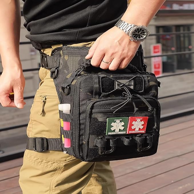 Tactical Dropper Leg Waist Pack Multi-Purpose Waterproof Outdoor Camping ECD Toolkit for Urban Commuting Camping and Fishing