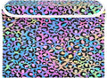 Holographic Leopard Print on Gradient Storage Box with Lid Foldable Book Storage Fabric Storage Bin for School Supply