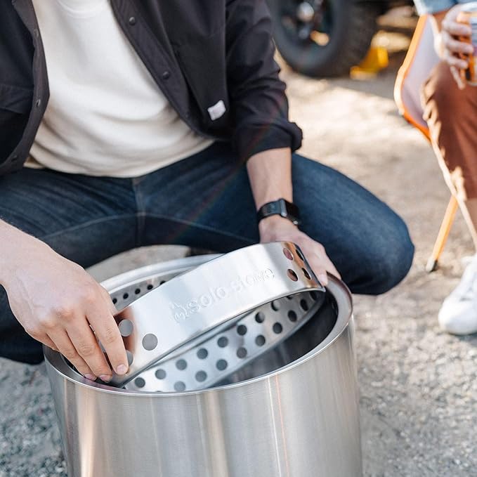 Solo Stove Ranger Essential Bundle | Ideal for 2–4 People | Smokeless Wood Burning Fire Pit with Stand Lid &amp Ash Pan | Portable Outdoor Camping Stove Stainless Steel 15.25 H x 15 D
