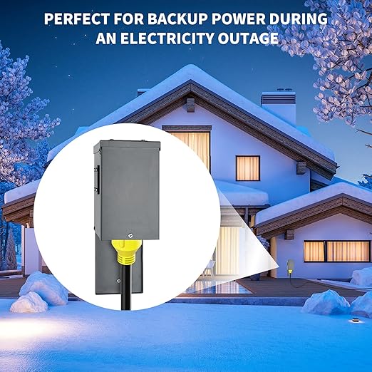 30 Amp Power Inlet Box Briidea NEMA 3R Generator Inlet Box with 5 Preserved Holes NEMA L14-30P 125/250 Volt 7500 Watts Generator Transfer Switch Weatherproof for Outdoor Use