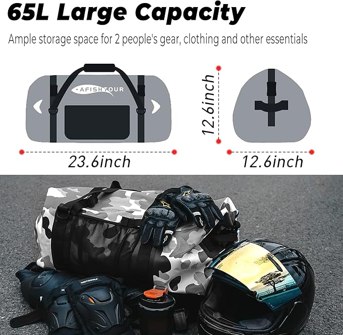 65L Waterproof Duffel Bag and 35L Heavy Duty Waterproof Backpack - Roll-Top Floating Dry Bag Backpack for Kayaking Rafting Boating