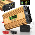 2000 Watt Inverter 12V DC to 110V/120V AC Pure Sine Wave Inverter for Truck/RV/Home/Solar/Off-Grid Surge 4000W Pure Sine Power with 2 AC Sockets 5V 3.4A USB Digital Display Remote Controller