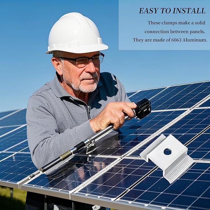 Solar Panel Mid Clamps Solar Bracket Aluminium Mounting Accessories for Solar Panel Mounting (80)