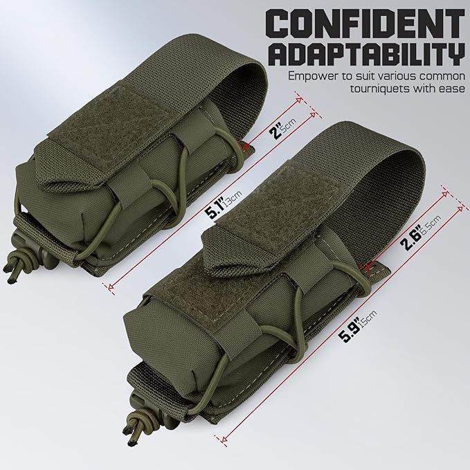 WYNEX 2 Pack Shoulder Strap Pad for Vest Carrier MOLLE Tourniquet Holder Tactical Plate Shoulder Pads Strap Cushion Vest Accessories IFAK TQ Holder Tactical Medical TQ Pouch