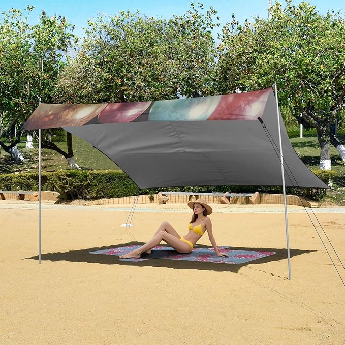 ALAZA Labrador Car Balloons Beach Tent Sun Shelter Portable Canopy Sunshade for Outdoor Camping Picnics Backyard Fun 10x9 ft