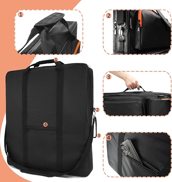 Solar Panel Storage Bag Compatible with 2 Jackery 100W / 200W Padded Portable Solar Panel Travel Bag Compatible with Jackery SolarSaga (100W | 25.2×22×4.5)