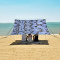 ALAZA Light Blue Snake Print Beach Tent Sun Shelter UPF50+ Protection Beach Shade Canopy w/ 4 Sandbags for Outdoor Camping Fishing Backyard Fun Picnic 10x9 ft