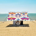 ALAZA Indian Ethnic Flower Beach Tent Sun Shelter Portable Canopy Sunshade for Outdoor Camping Picnics Backyard Fun 10x9 ft