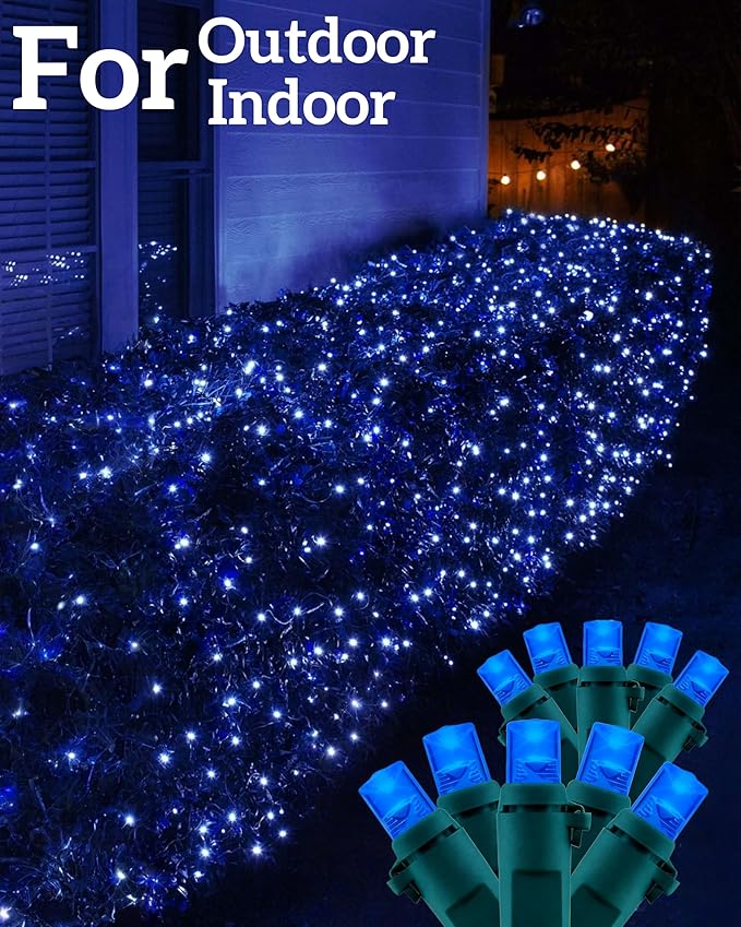 Led Christmas Net Lights for Bushes 132LED 6FT x 6FT Connectable UL Certified Net Lights for Bushes Tree Shrubs Xmas Trunk Green Wire Christmas Decorations