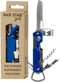 Bartender's All-in-One Bar Tool Set: Corkscrew Zester Citrus Knife and Bottle Opener Kit with Magnet for Picnics Tailgating BBQs Camping Travel Beach Parties and Bartending Blue