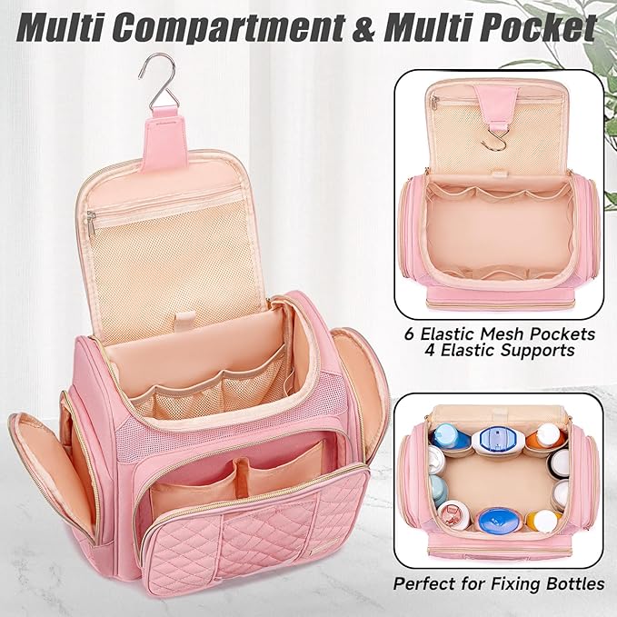 Large Toiletry Bag for Women MenBathroom BagWater Resistant Shower BagMakeup BagPortable Shower Caddy for College DormHanging Travel Toiletry Bag with Transparent Waterproof Phone Pocket