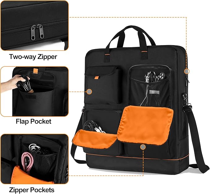 HODRANT Solar Panel Storage Bag with Bright Lining Travel Solar Panel Carrying Case Compatible with Jackery SolarSaga 100W 100X 200W Padded Carrier Organizer Compatible with ZOUPW 100W 110W 200W
