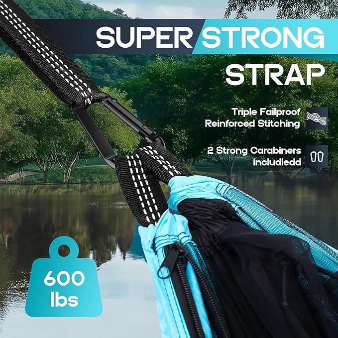 Camping Hammock Mosquito NetDouble &amp Single Portable Hammocks Hammocks with 2 Tree StrapsHammock Tent for Travel CampingCamping Accessories for Indoor Outdoor Hiking Backpacking Backyard Beach