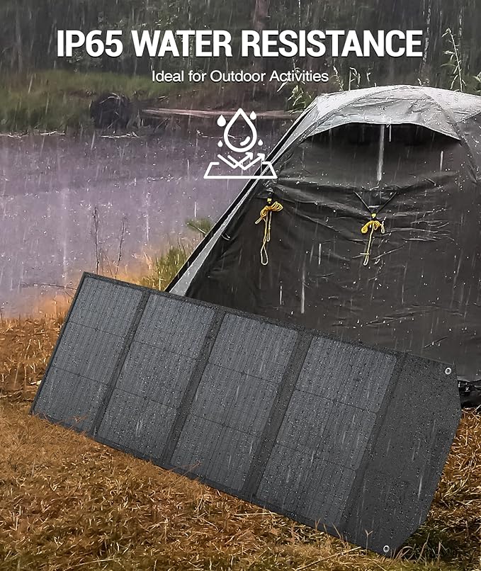 BLAVOR 120W Portable Solar Panel PD45W QC3.0 Fast Solar Charger DC18V 6.67A USB A&ampC Output Compatible with Power Stations Solar Generators Phones Tablets for RV Camping Off-Grid Road Trips